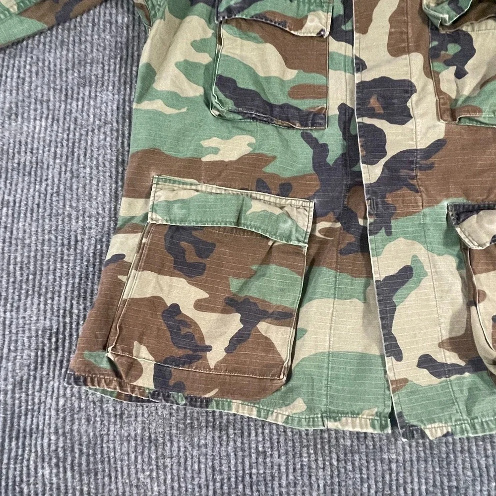 VTG US Army Shirt Mens M Green Camo Button Up OD Subdued 3rd Sustainment Command